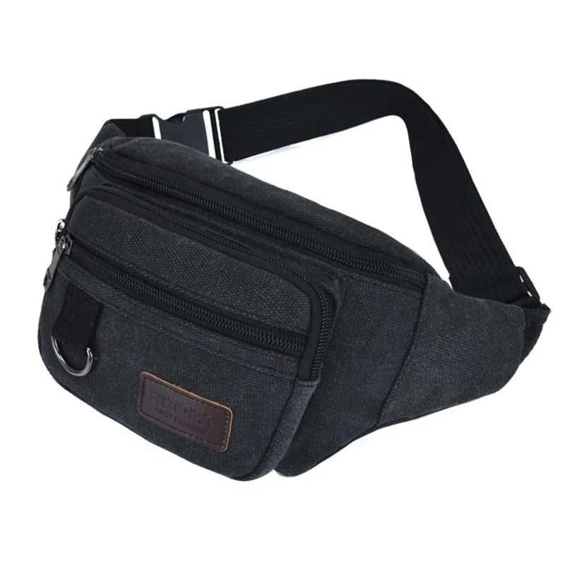 Chest Bag Canvas Waist Bag Women Men's Belt Bag Fashion Bum Bag Travel Purse Bag for Phone Pouch Pocket Hip Bag Waist Pack Male