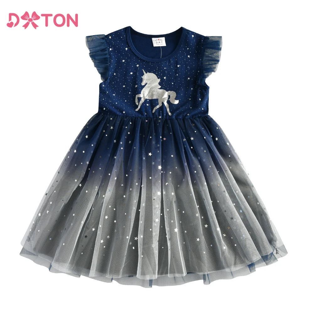 Girls Unicorn Tutu Dress – Sleeveless Princess Party & Summer Dress