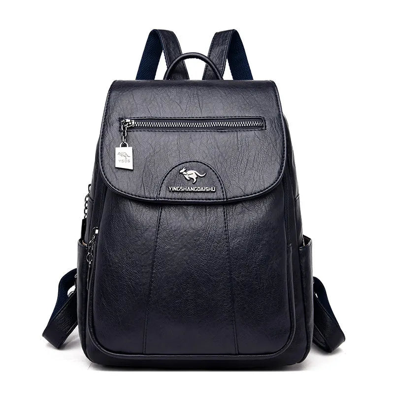 Women's Soft Leather Backpack – Vintage Casual Travel and Everyday Bag