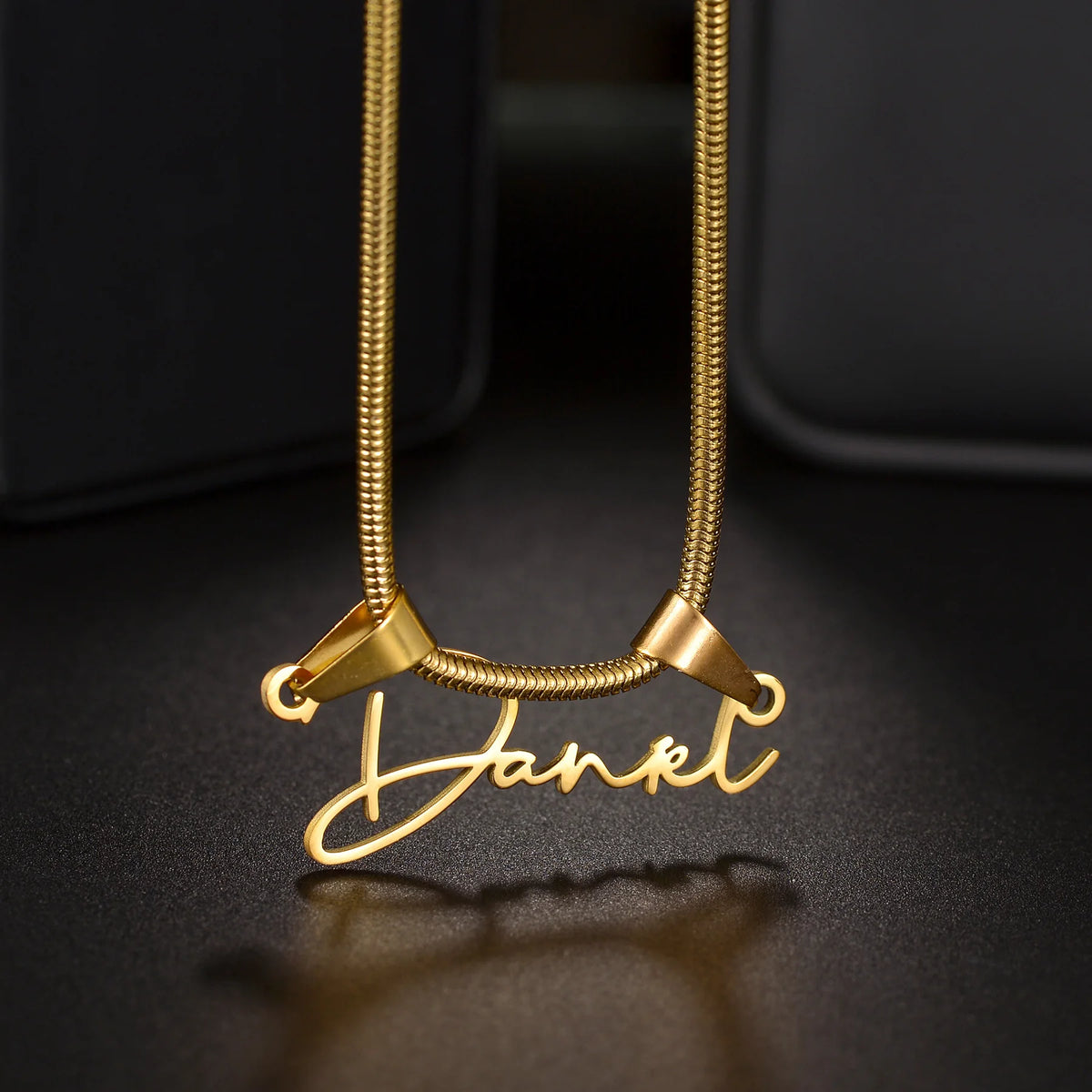 Personalized Name Necklace – Stainless Steel Beaded Snake Chain for Men & Women