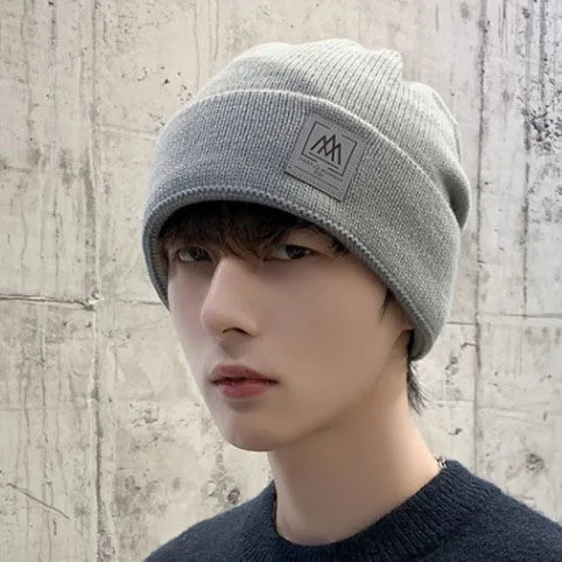 Men's Slouchy Knit Beanie Hat – Warm Solid Color Winter Cap with Ear Coverage