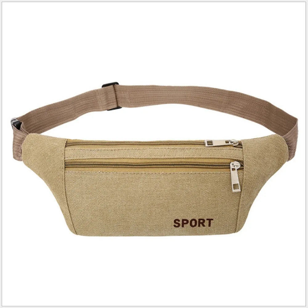 Multi-Pockets Fanny Pack Pouch Bag Women/Men Waist Packs Hip Purse Satchel Canvas Belt Bags Casual Wallet