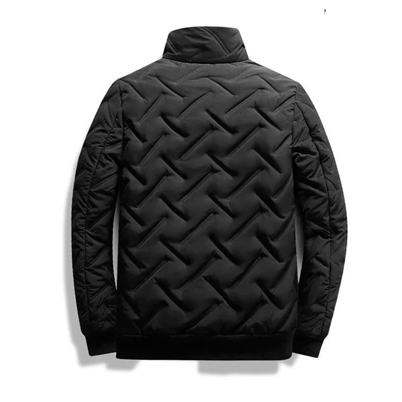 Men's Quilted Stand-Collar Jacket – Lightweight Casual Winter Parka, Business Style
