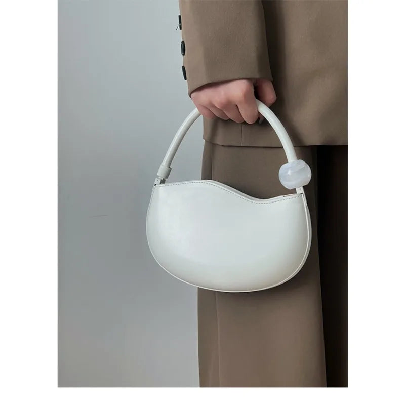Senior Sense Women Hand Bag 2023 New Fashionable Niche Design Bag Casual Simple Solid Color Sweet Shoulder Crossbody Bag