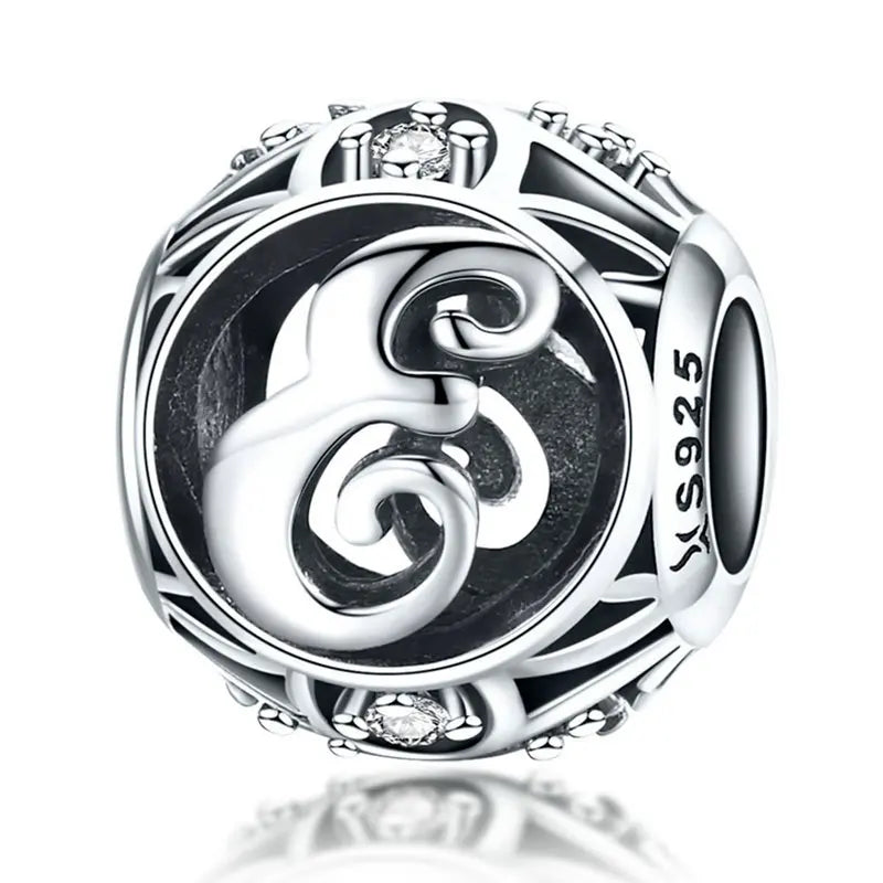 925 Sterling Silver Alphabet Charms A–Z – Letter Beads for DIY Bracelets