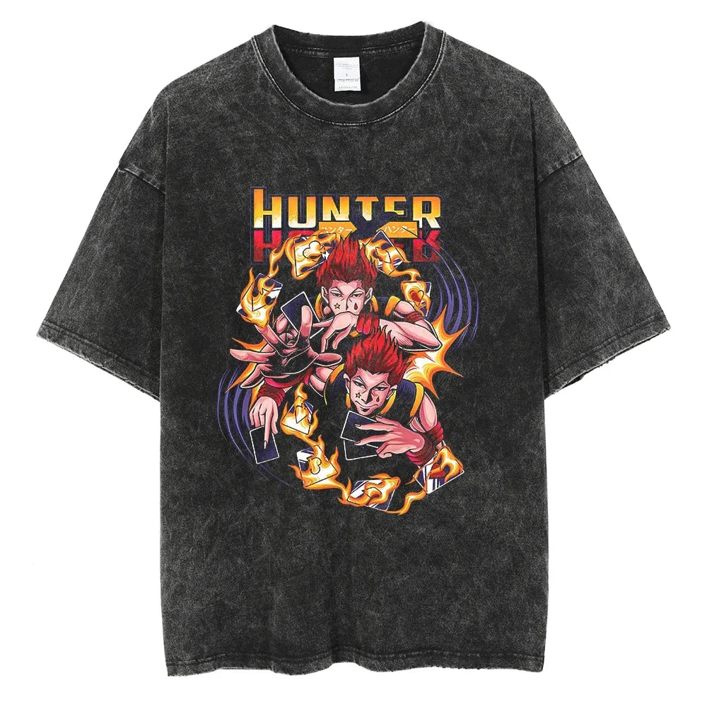 Hunter x Hunter Kurapika Graphic T-Shirt – Unisex Washed Cotton Short Sleeve Streetwear Tee
