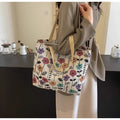 Women's Canvas Tote Bag – Large-Capacity Shoulder Bag for Shopping, Work and School