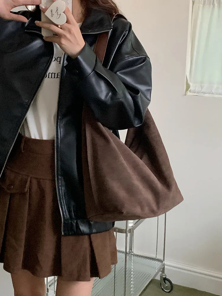 Suede Shoulder Bag for Women 2026 New Autumn and Winter Versatile Crossbody Bag Retro Large Capacity Commuting Tote Bag