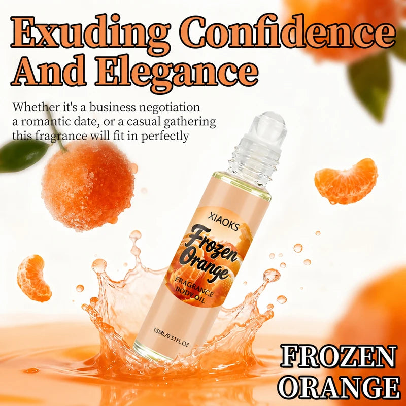 Women's Orange-Scented Roll-On Perfume, Elegant Citrus Fragrance, Light and Natural Scent, Unique and Refreshing, Increases the Attention from the Opposite Sex. Selected Perfume Ingredients, Alcohol-Free, Mild and Non-Irritat