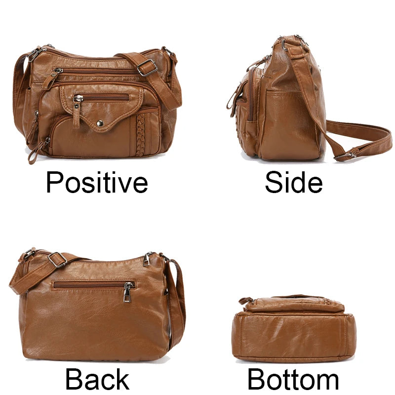 Women's Luxury Leather Tote Bag – Casual Designer Shoulder and Crossbody Handbag