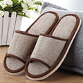 1-5pcs Home Slippers Women'S And Men'S Shoes Couples Plain Home Linen Slippers Indoor Flat Shoes Sandals Guest Slippers