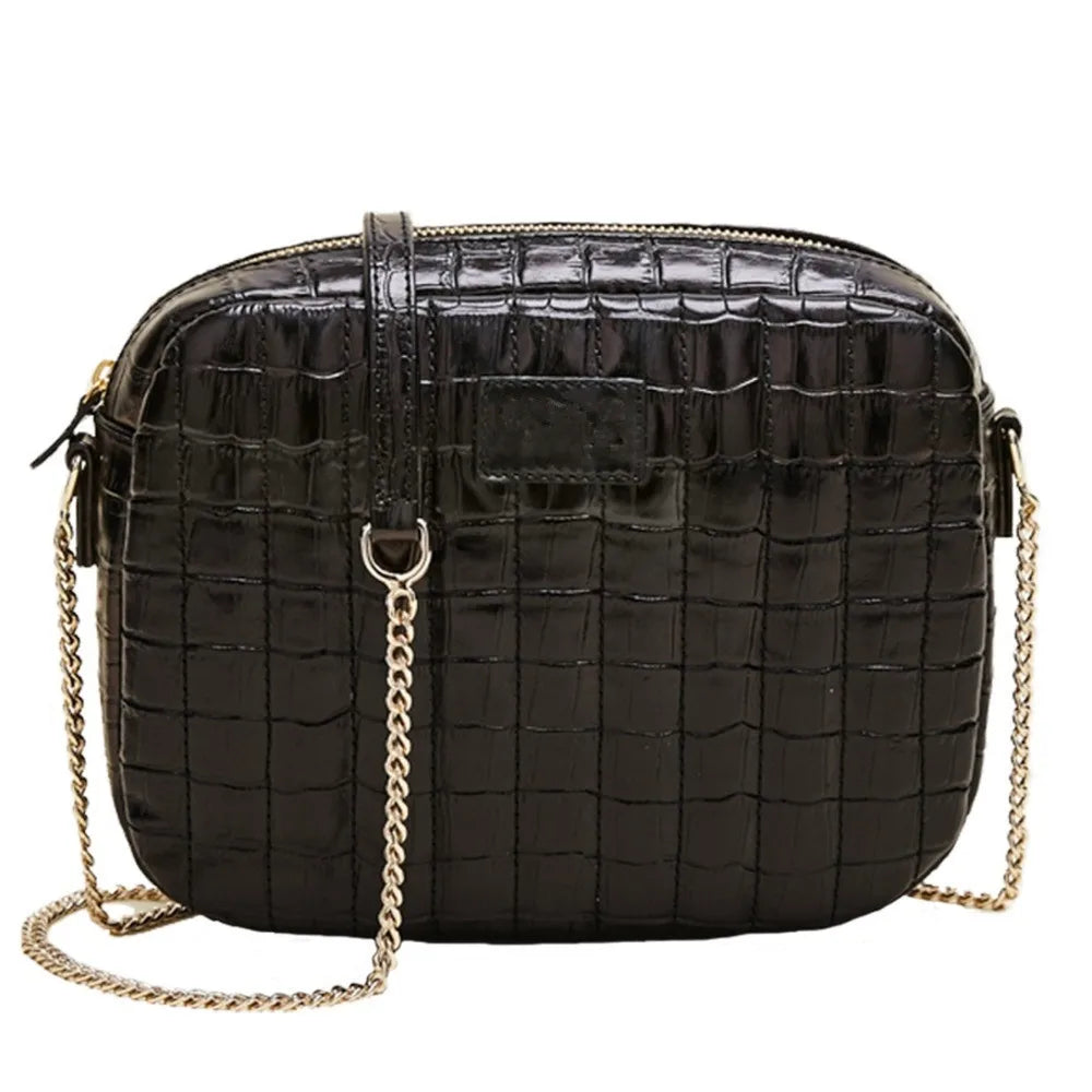 Women's PU Leather Square Crossbody Bag – Stylish Shoulder Messenger Handbag
