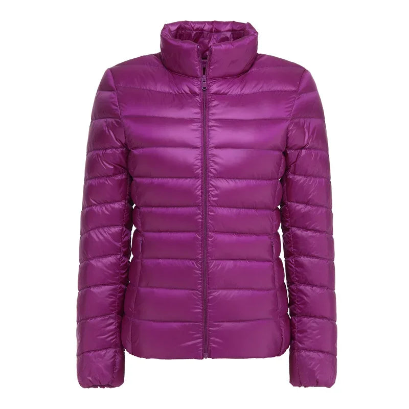 UZZDSS Women's Lightweight Hooded Down Jacket – 90% White Duck Down, Autumn Winter Coat