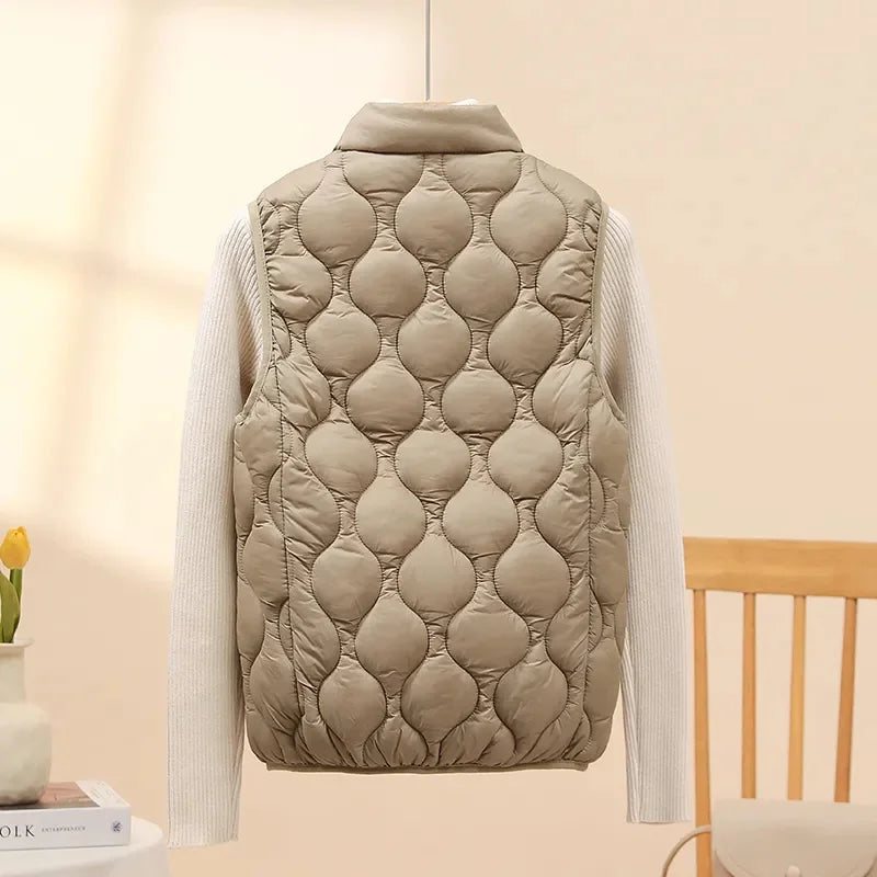 Female Short Lightweight Down cotton Vest Jacket  Autumn winter  New Slim Warm Sleeveless Waistcoat Women's Casual Wear