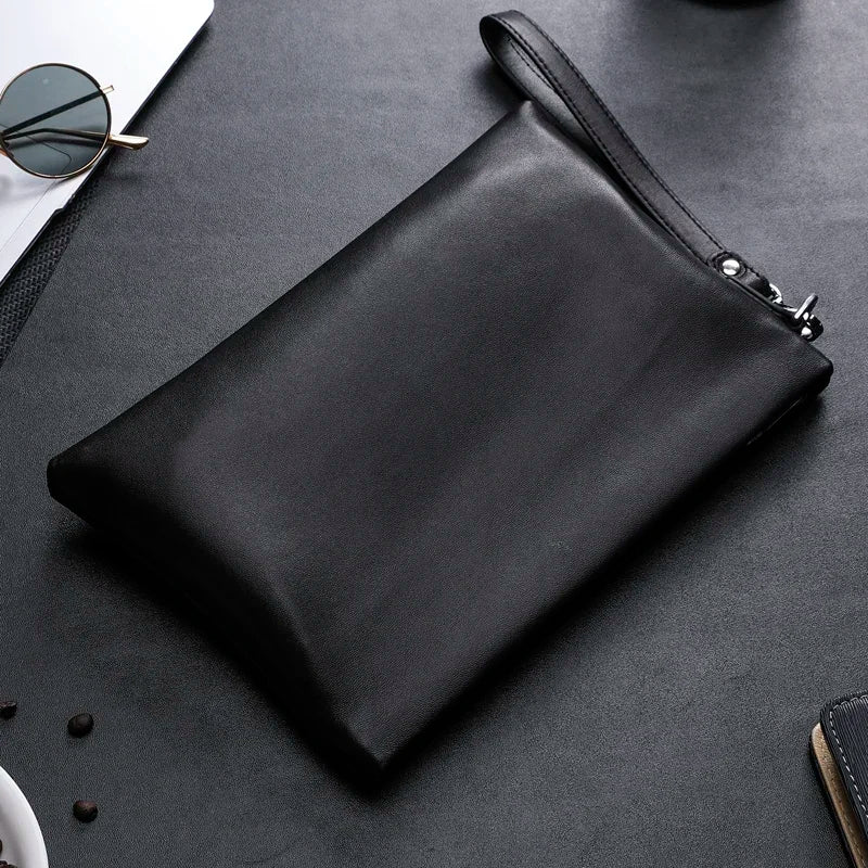 SENOFAN 2025 Clutches Bag Men Envelope Bag Handbag Genuine Leather Sheepskin Wallet Pouch Male Clutch Business Phone Bag Male