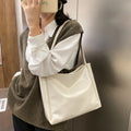 Fashion Tote Bag Female Simple Tote Bag Handbag Temperament Large Capacity PU Shoulder Commuting Bag For Shopping Travel