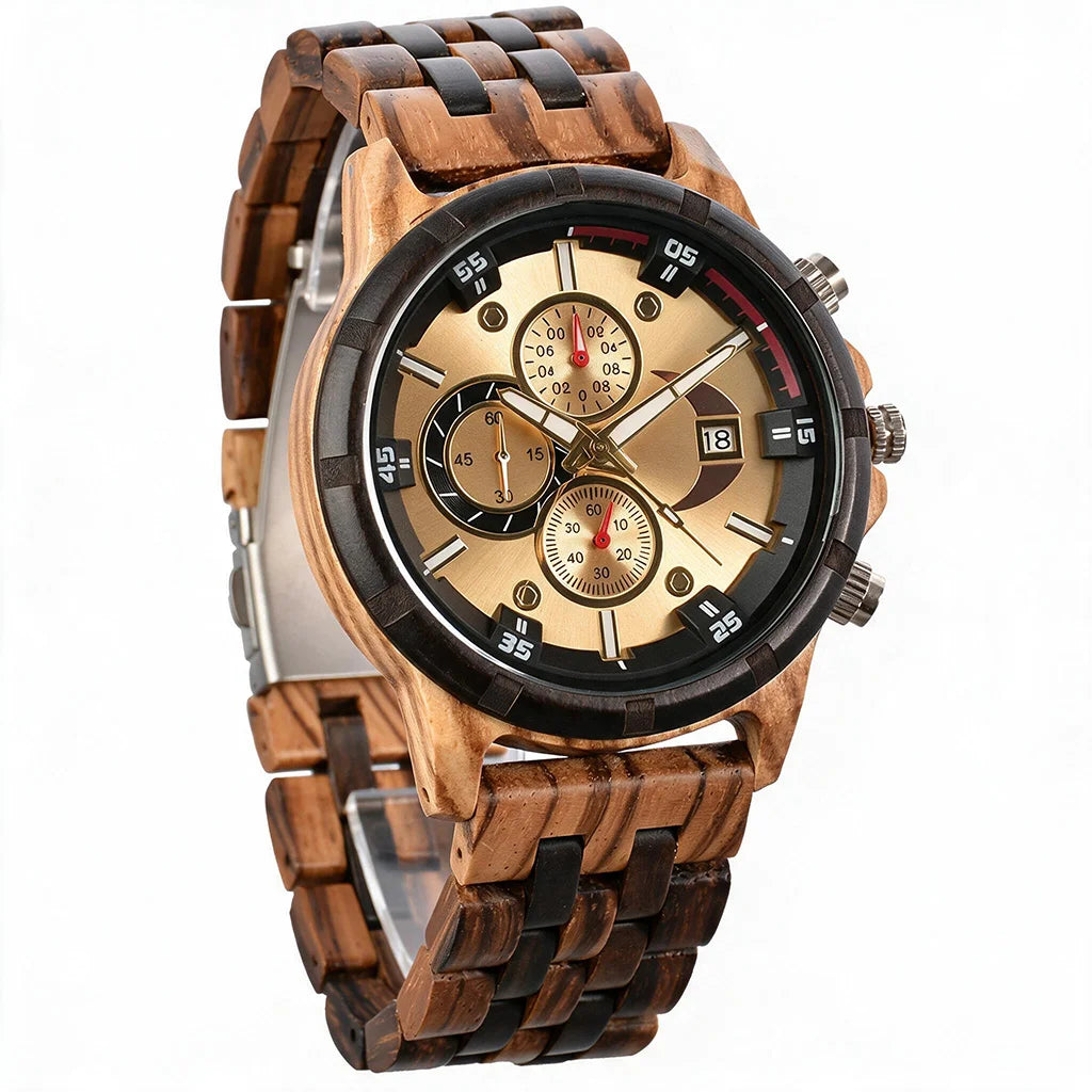 Man's Watches Wooden Watch Strap Hand Watch Quartz Wrist Watch for Men Chronograph Luxury Brand Montre Homme Gift Drop Shipping
