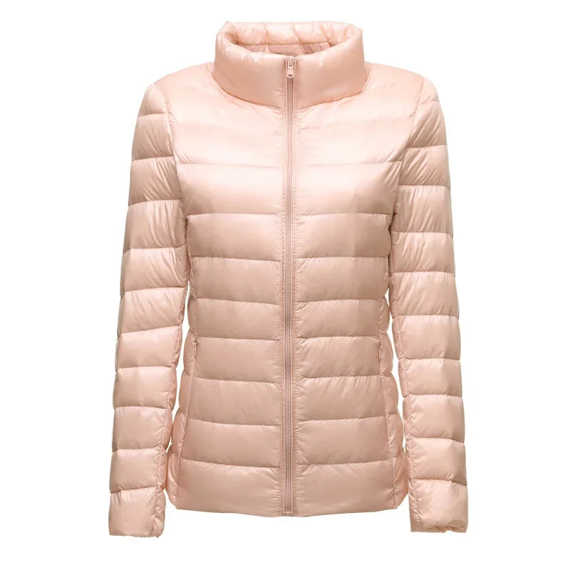 UZZDSS Women's Lightweight Hooded Down Jacket – 90% White Duck Down, Autumn Winter Coat
