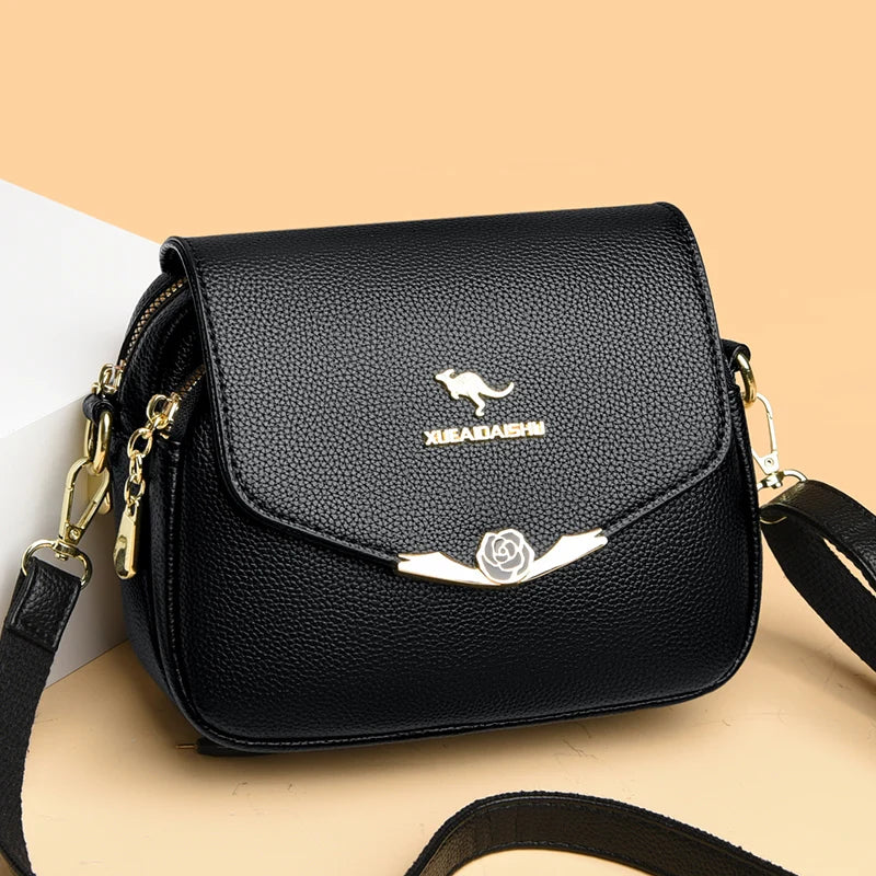 Women's Soft Leather Crossbody Bag – Elegant Designer Shoulder Handbag