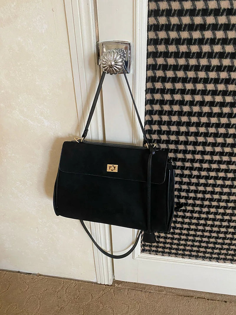 Women's Faux Suede Shoulder Bag – Large-Capacity Winter Tote Handbag