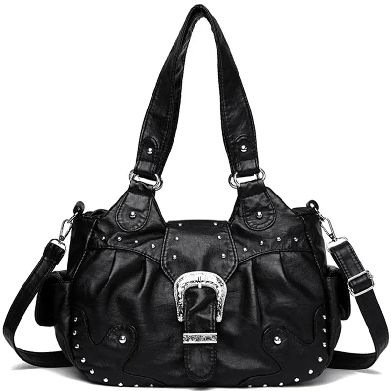 Women's Vintage Soft Leather Handbag – Large-Capacity Shoulder and Crossbody Bag