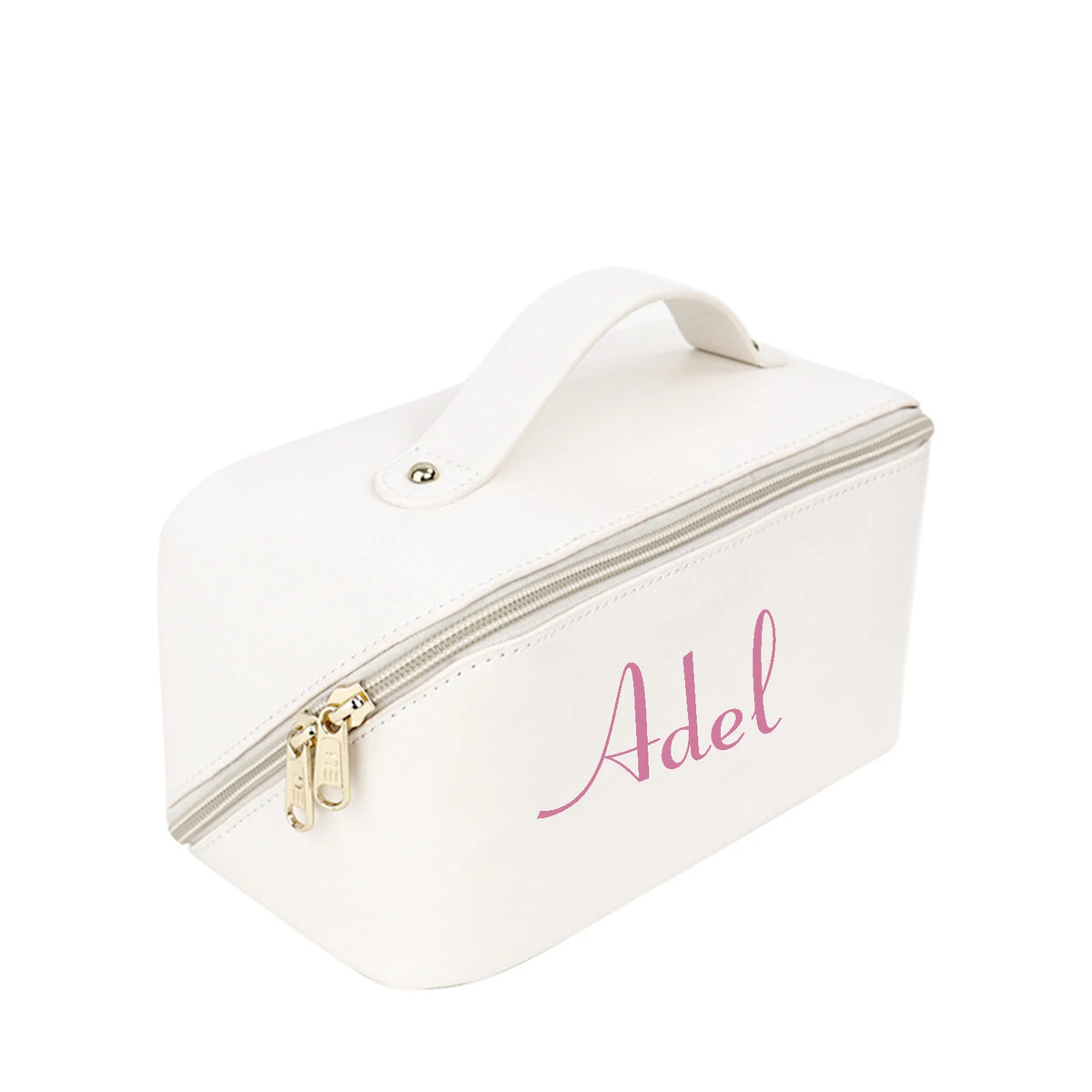 Personalized Cosmetic Bag for Women, Portable Faux Leather Makeup Pouch, Waterproof Bathroom Washbag with Name, Gift for Bridesm
