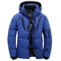 Men's White Duck Down Puffer Jacket – Thick Warm Hooded Winter Coat, Oversized Fit