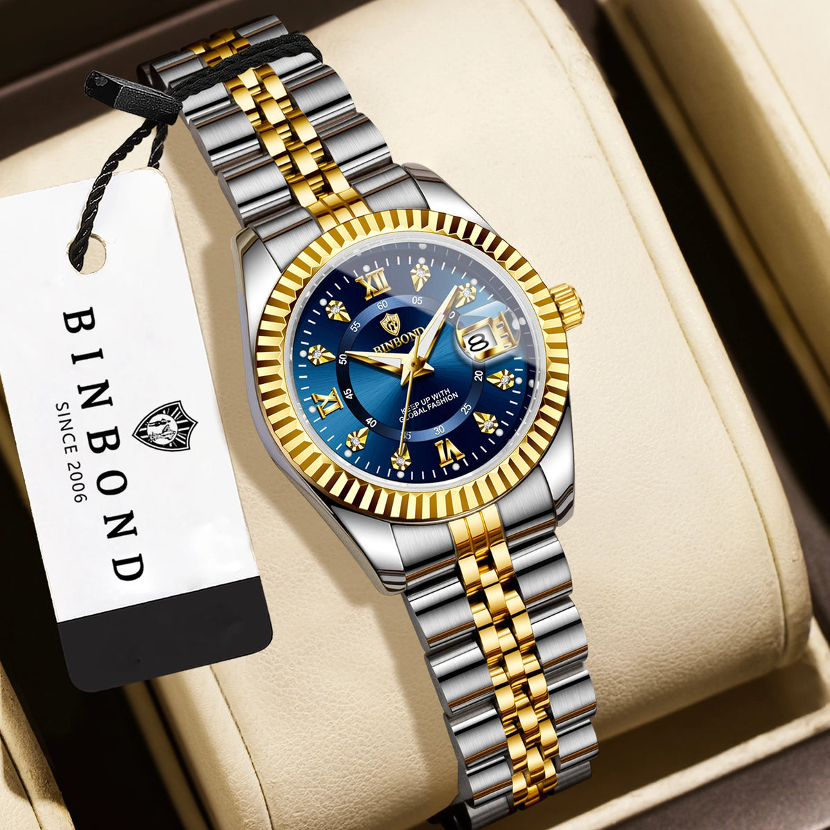 BINBOND Quartz Watches For Women Luminous Waterproof Ladies Watch Montre Femme Luxe De Marque Relojes Para Damas Mujer