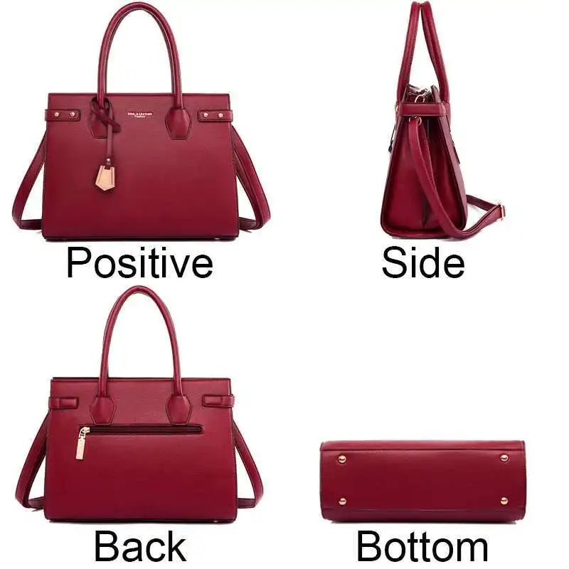 Women's Leather Handbag – Elegant Top-Handle Shoulder and Crossbody Bag