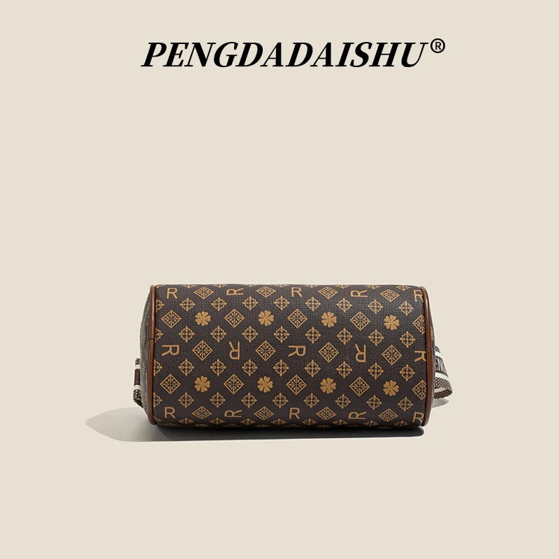 Women's Bag New Alphabet Print Shoulder Bag Fashion Retro Pillow Bag High-End Crossbody Bag Trendy