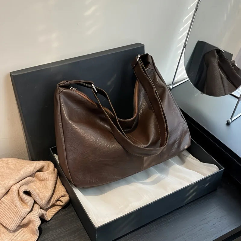 Fashion Soft PU Leather Tote Bags for Women Trend Female Simple Large High Capacity Shoulder Women Handbags Messenger Bags