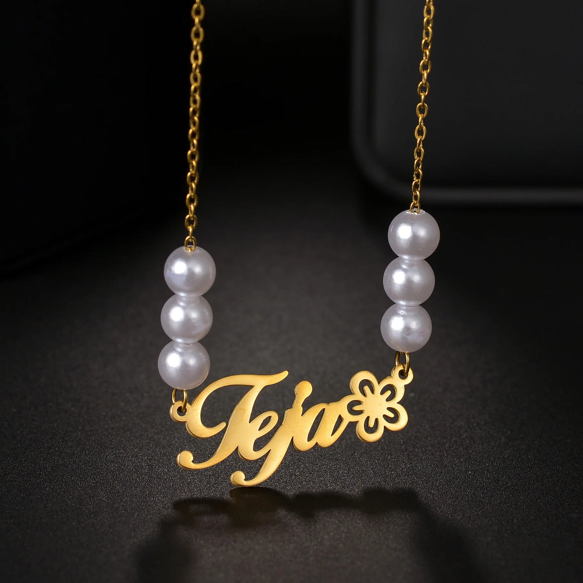 Personalized Name Necklace – Stainless Steel Beaded Snake Chain for Men & Women