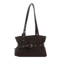 Women's Retro Suede Tote Bag – Large-Capacity Shoulder Handbag with Buckle Closure