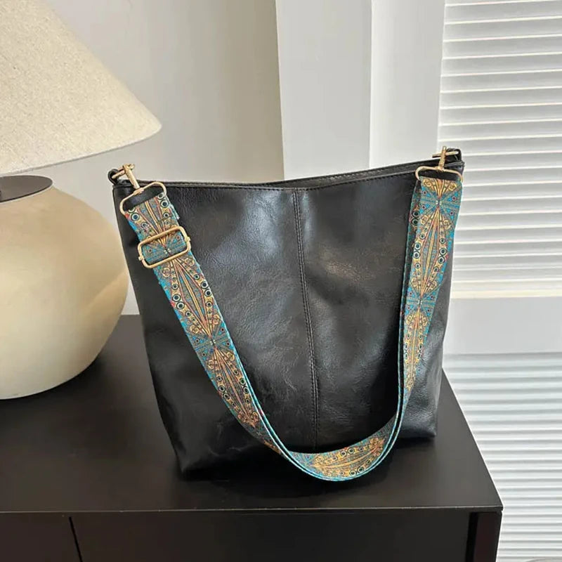 Women's Solid Color Tote Bag – Casual Zipper Shoulder Bag for Everyday Use