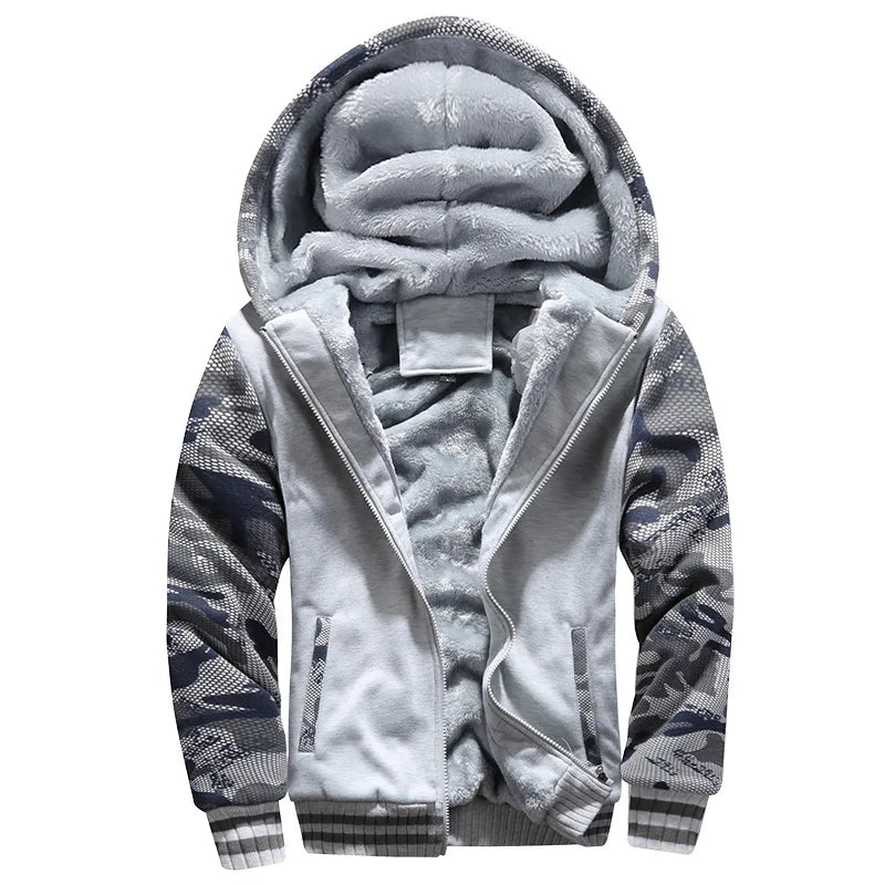 Men's Fleece-Lined Zip-Up Hoodie – Thick Warm Winter Sweatshirt Jacket, Sizes M–5XL
