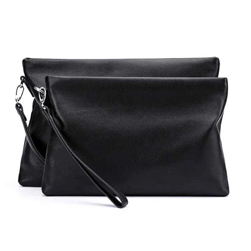 SENOFAN 2025 Clutches Bag Men Envelope Bag Handbag Genuine Leather Sheepskin Wallet Pouch Male Clutch Business Phone Bag Male