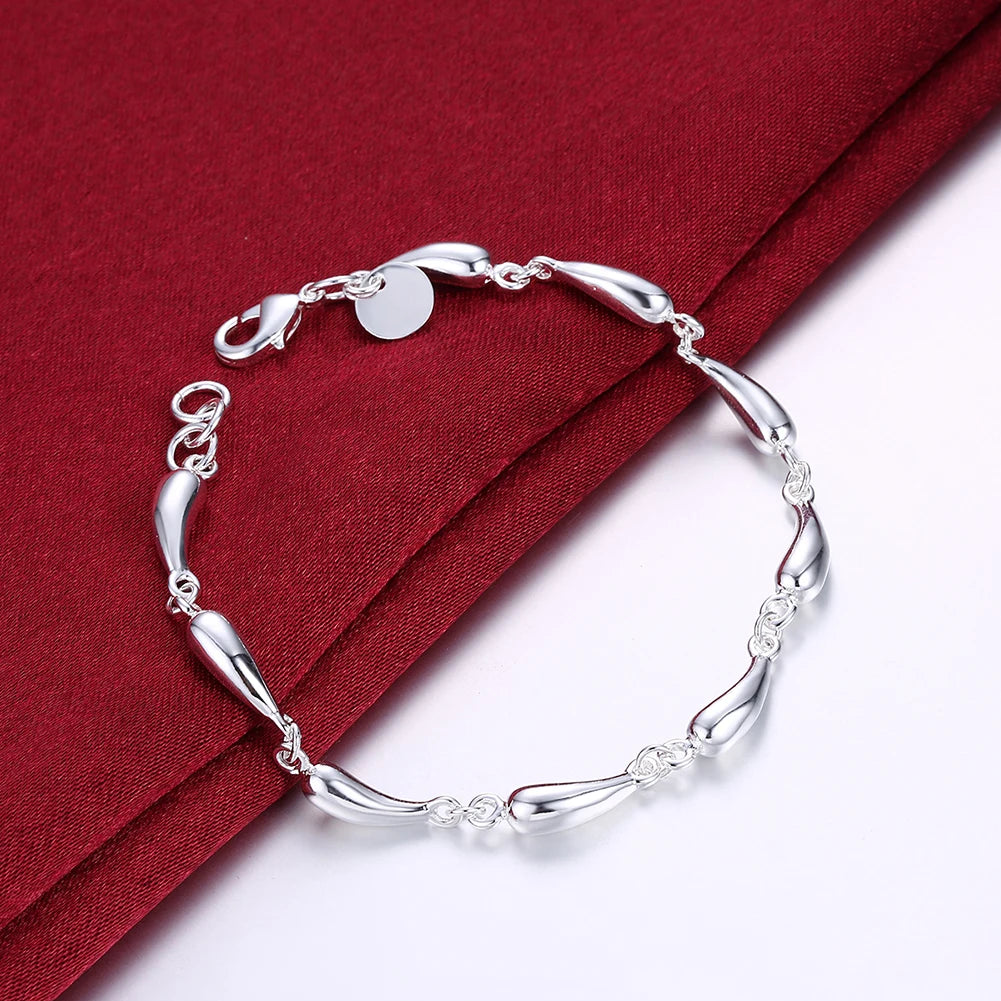 925 Sterling Silver Teardrop Jewelry Set – Necklace, Earrings & Bracelet for Women