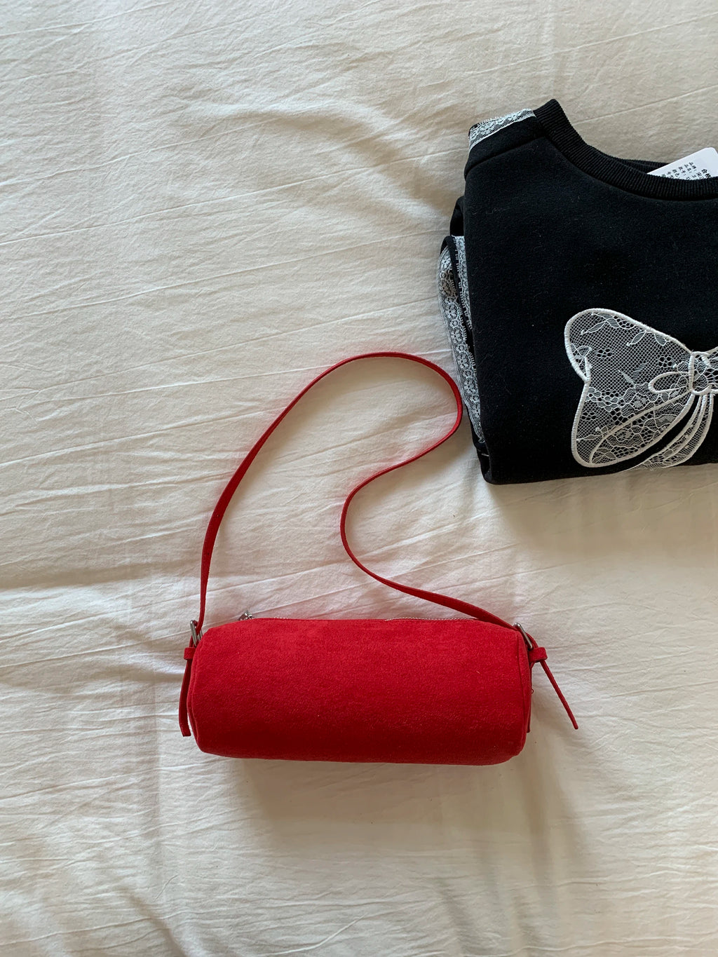 Solid Color Suede Frosted Cylindrical Bag Fashion Large Capacity Women Shoulder Bags Trendy Commuting Shopping Crossbody Pack