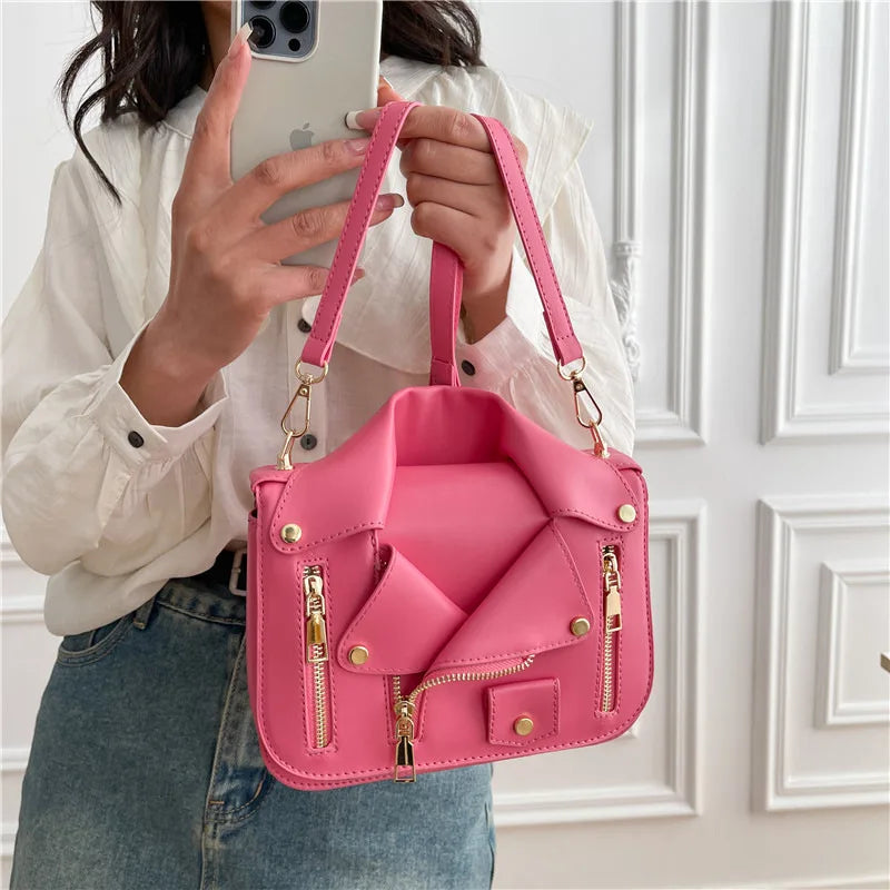 Women's PU Leather Mini Square Crossbody Bag – Trendy Shoulder Handbag