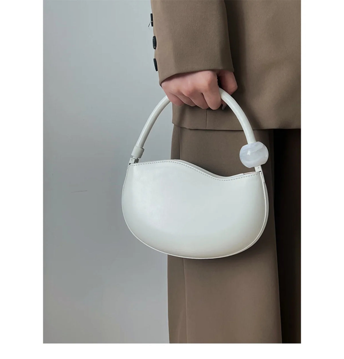 Senior Sense Women Hand Bag 2023 New Fashionable Niche Design Bag Casual Simple Solid Color Sweet Shoulder Crossbody Bag