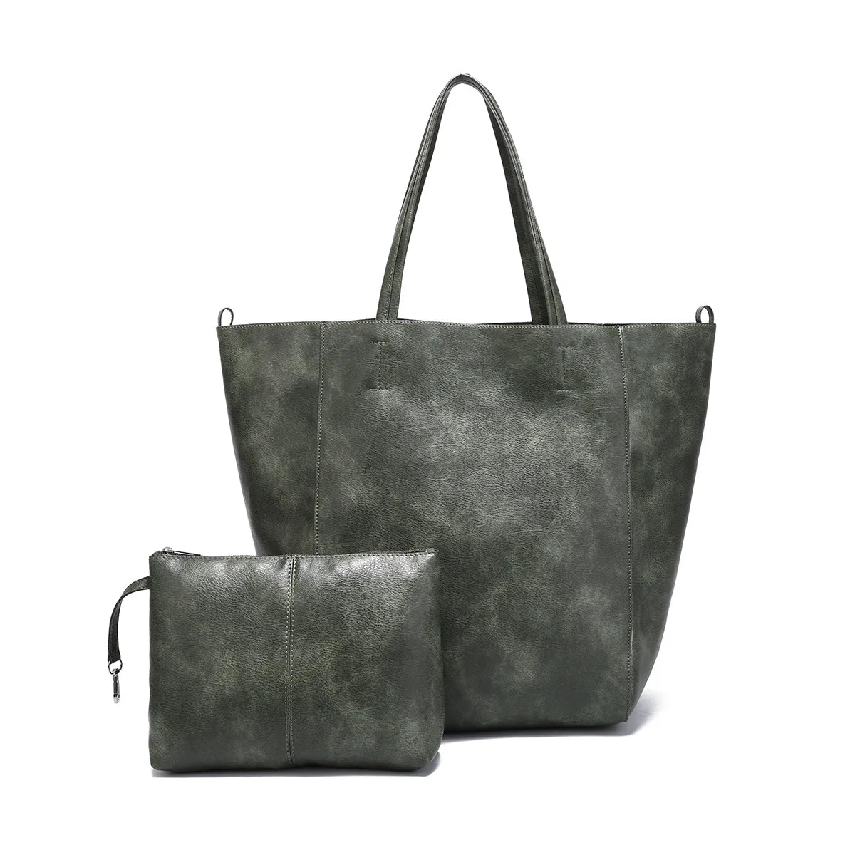 Women's Large PU Leather Tote Bag – Retro Luxury-Style Shoulder Shopper