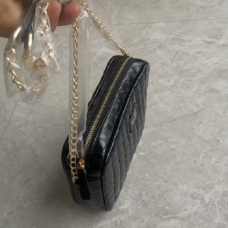 Women's PU Leather Square Crossbody Bag – Stylish Shoulder Messenger Handbag