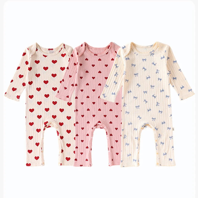 2025 New Autumn 0-24M Baby Girl Clothing Infant Baby Girls Jumpsuit Long Sleeved Cotton Print Toddler Baby Girl Romper