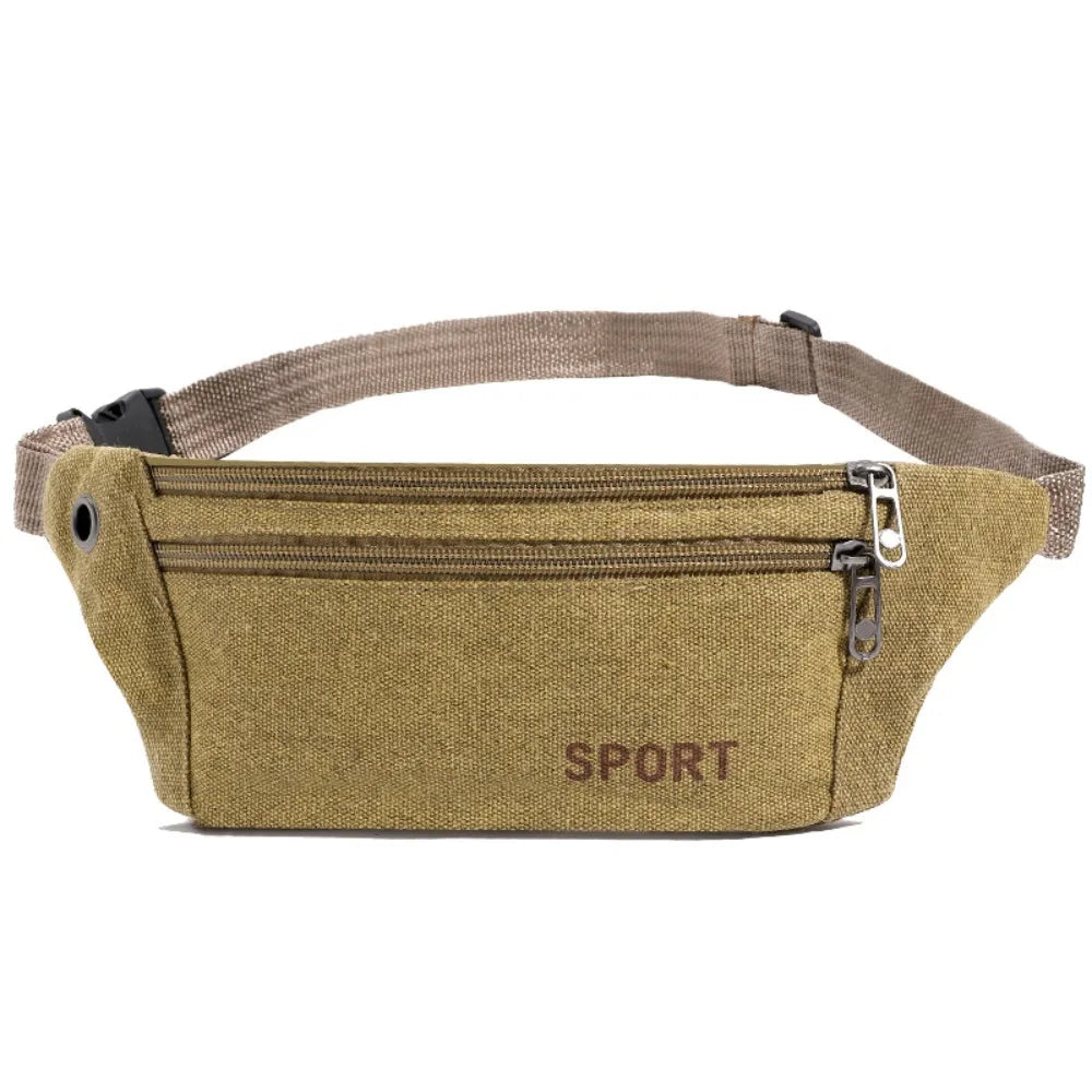 Multi-Pockets Fanny Pack Pouch Bag Women/Men Waist Packs Hip Purse Satchel Canvas Belt Bags Casual Wallet