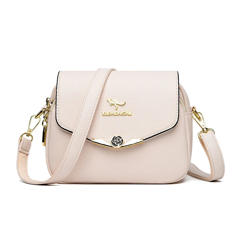Women's Soft Leather Crossbody Bag – Elegant Designer Shoulder Handbag