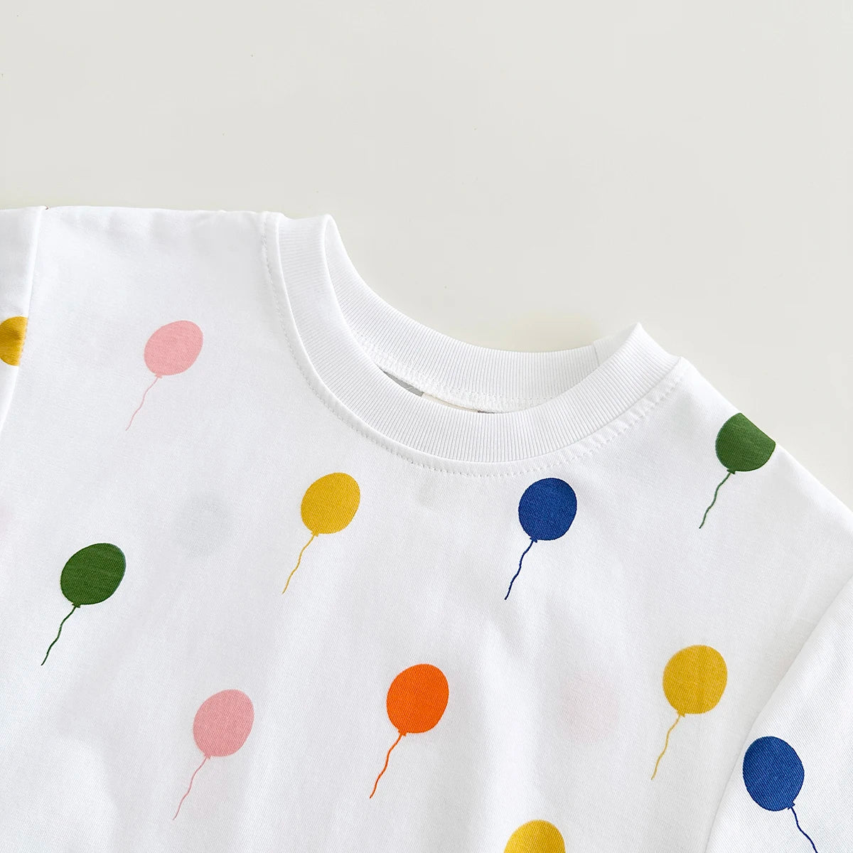 Baby Balloon Print Romper – Short-Sleeve Summer Bodysuit for Boys & Girls