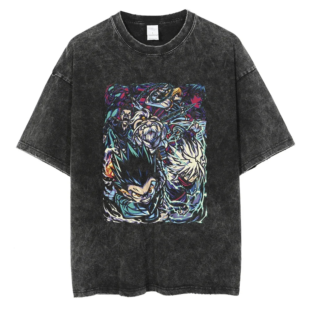Hunter x Hunter Kurapika Graphic T-Shirt – Unisex Washed Cotton Short Sleeve Streetwear Tee