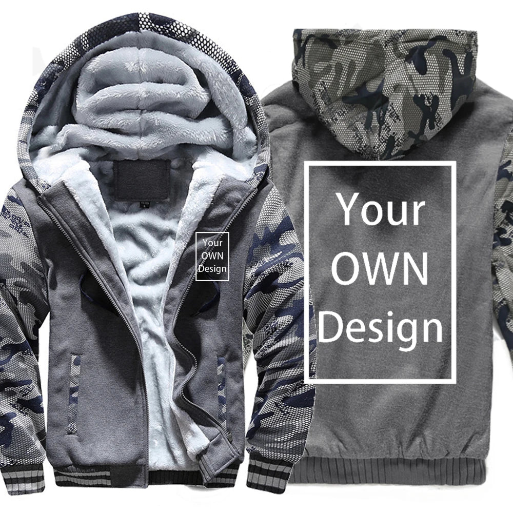 Custom Unisex Hoodie – Thick Warm Pullover Sweatshirt, Personalized Logo or Picture, 24 Colors