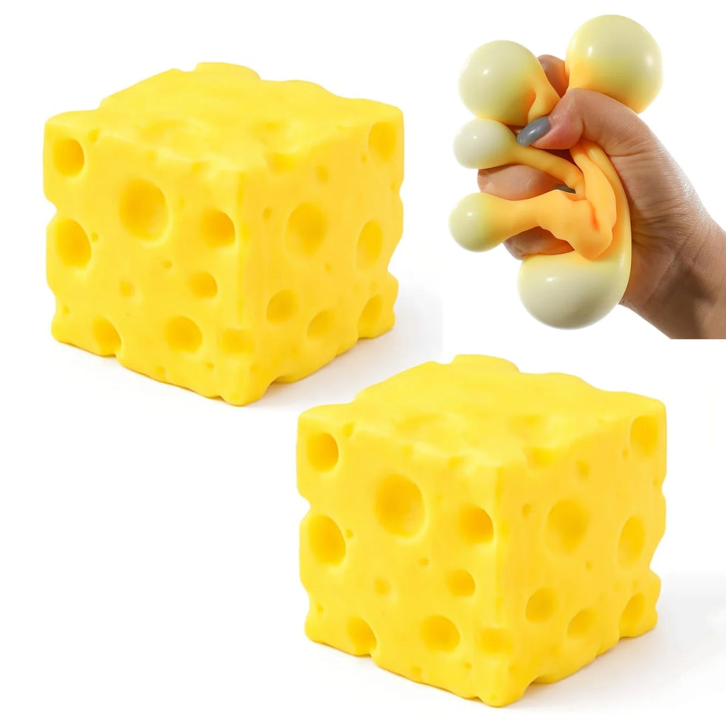 Slow Rebound Cheese Cube Squishy Toy Soft Touch Stress Relief Desktop Decor Gadget For Office Leisure And Holiday Gift Matching