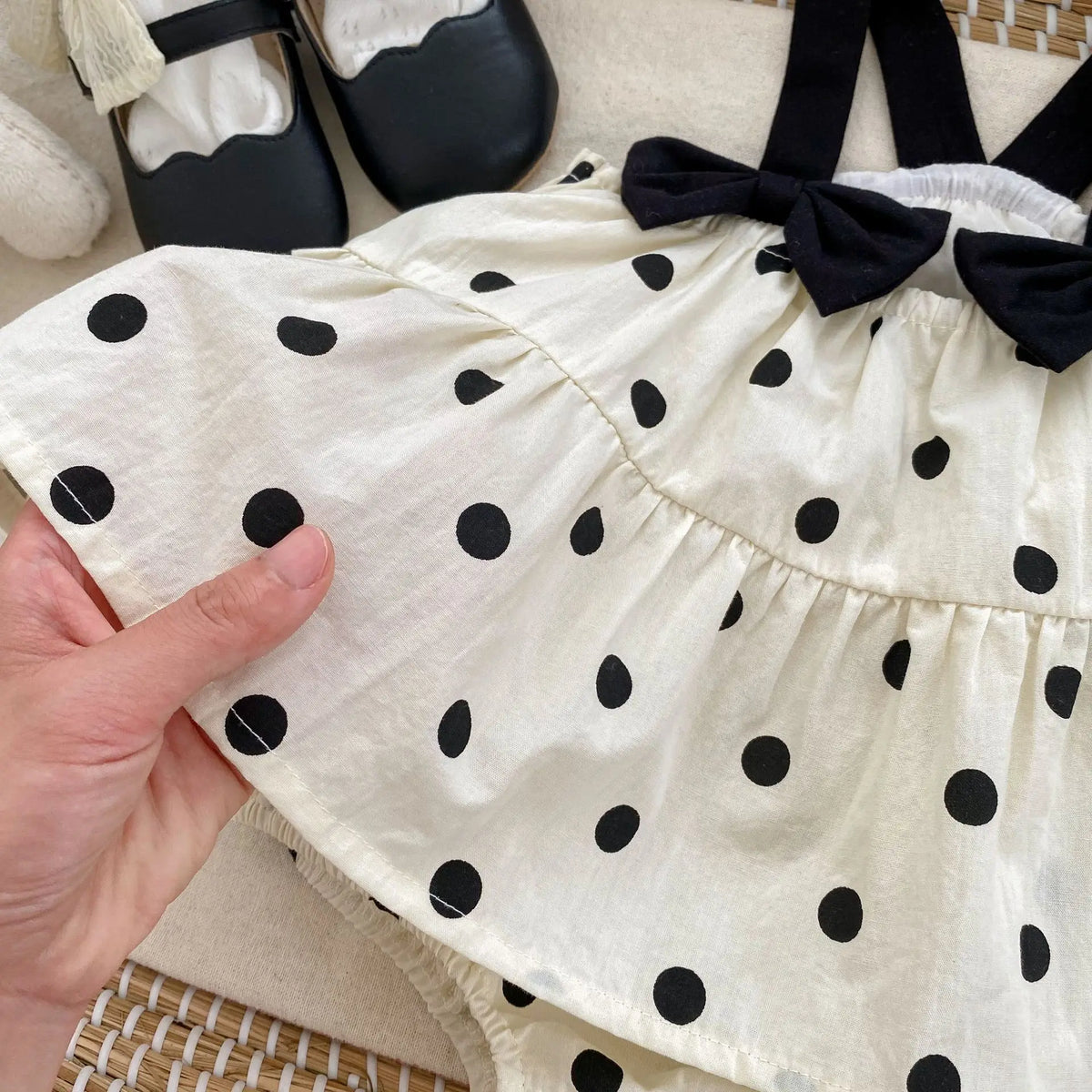 Summer Baby Girl Clothes Cute Bow Tie Baby Infant Clothes Dot Princess Romper Dress Summer Clothing